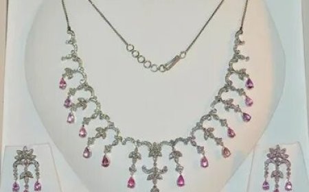 White Gold and Pink Sapphire Necklace Price Guide