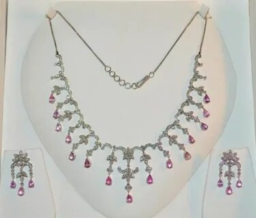 White Gold and Pink Sapphire Necklace Price Guide